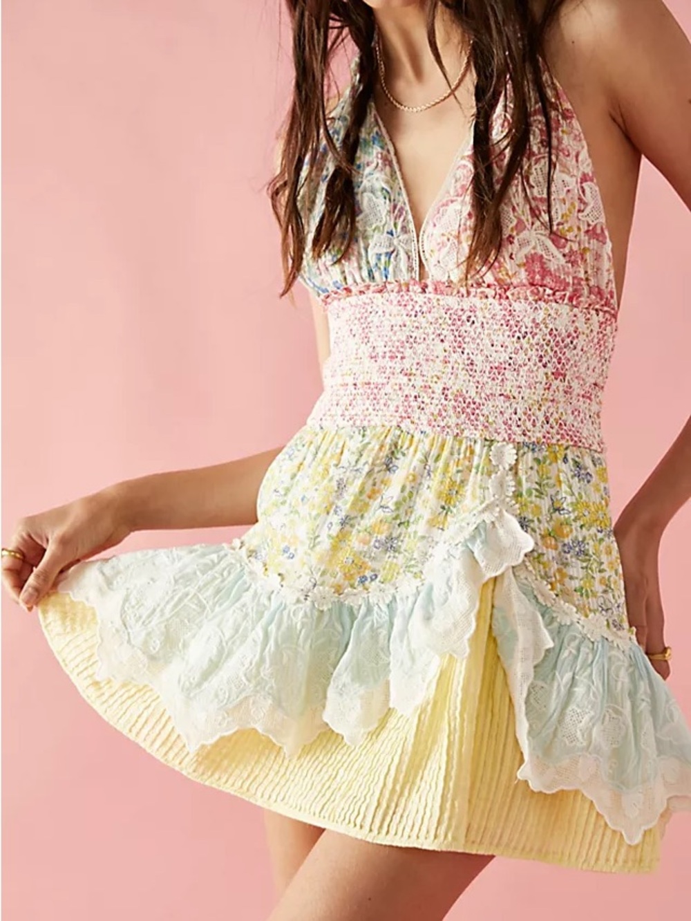 loveshackfancy halter mini dress